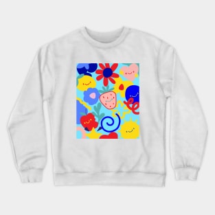 Cute Smiley Strawberry and Friends Crewneck Sweatshirt